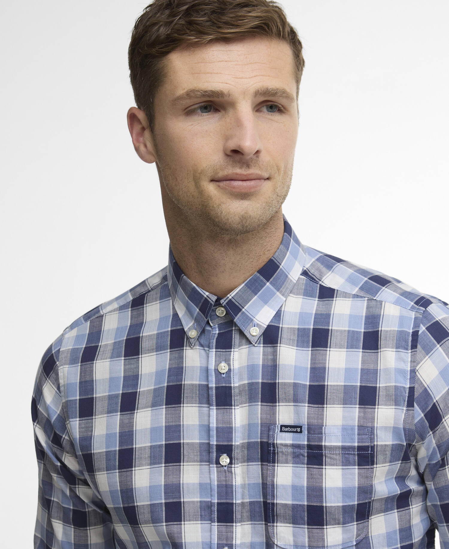 Harwood Gingham Long-Sleeved Tailored Shirt Blue image number 3