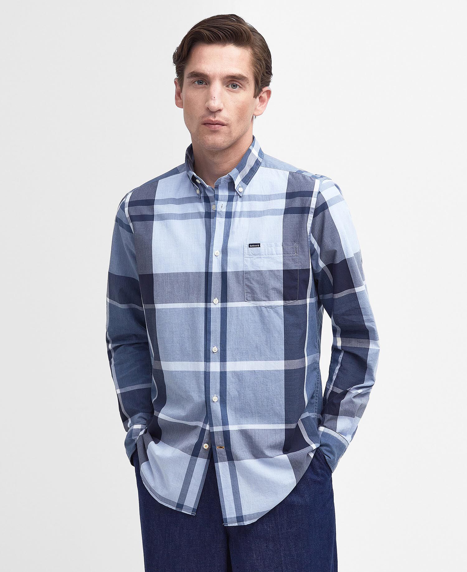 Harris Tailored Long-Sleeved Shirt Berwick Blue Tartan