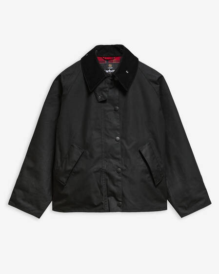 Women's Transport Waxed Jacket Black/Cardinal