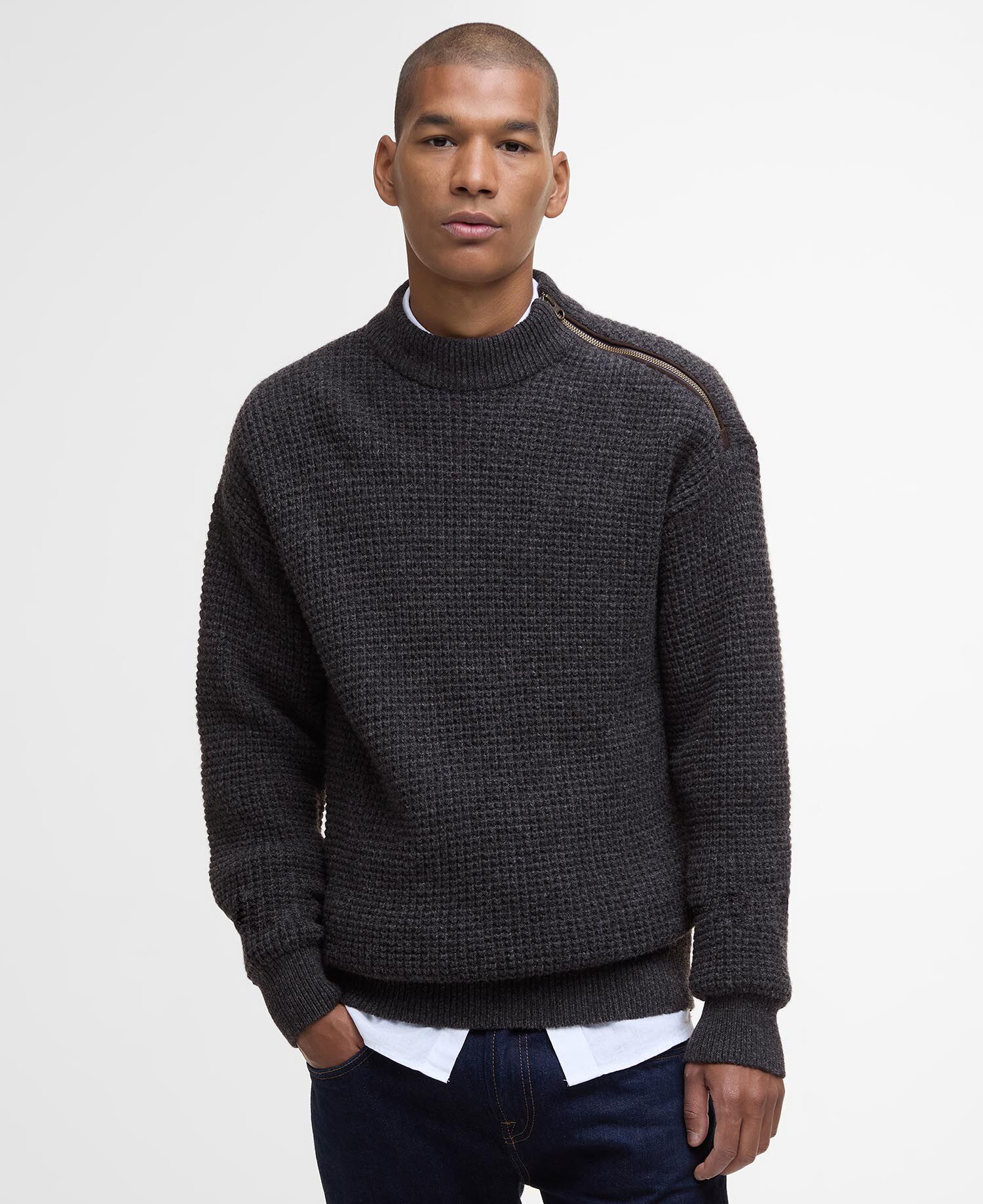 Maglione lavorato texturizzato Gearstone Charcoal Marl