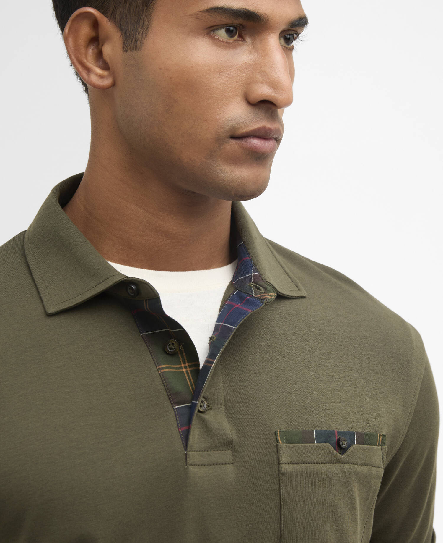 Corpatch Tailored Short-Sleeved Polo Shirt Dark Olive image number 3