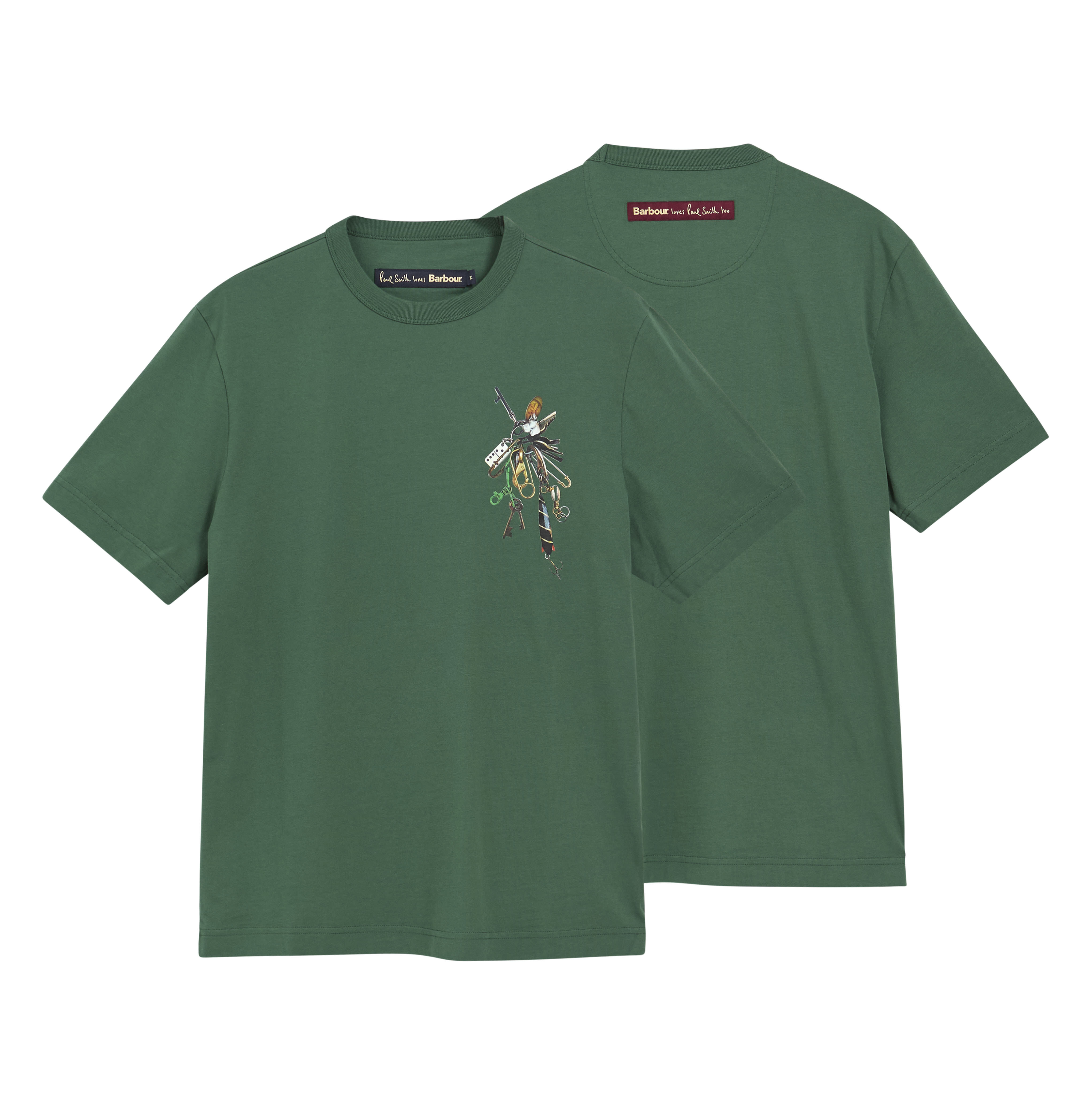 Paul Smith Loves Barbour Key Graphic T-Shirt Bottle Green