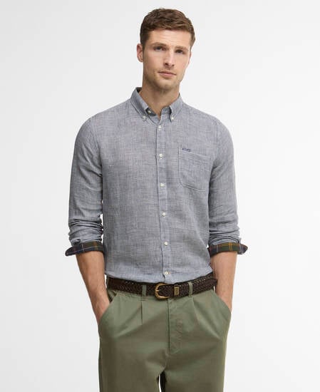 Linton Tailored Long-Sleeved Shirt Dark Navy