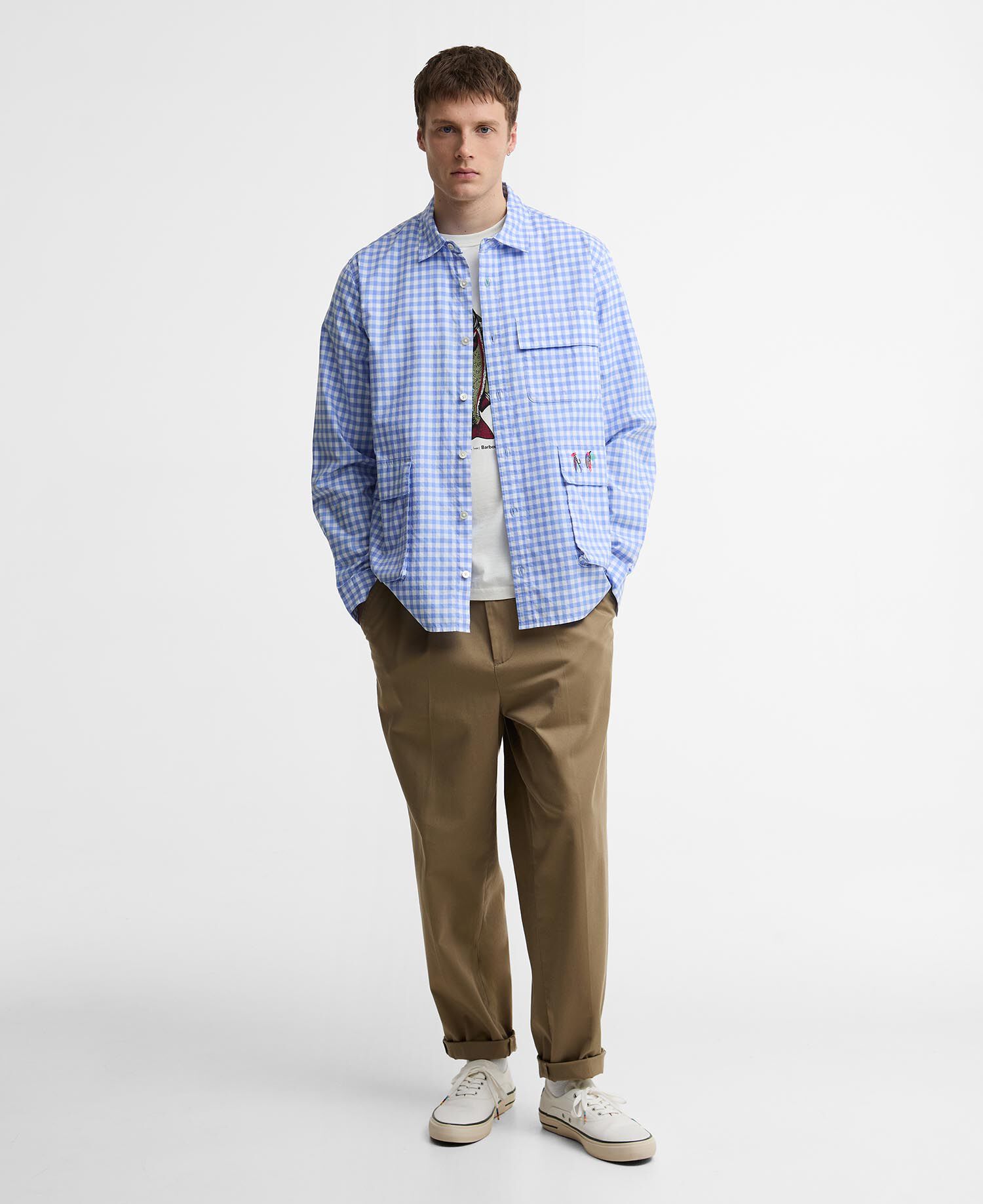 Paul Smith Loves Barbour Hemd Rawling Gingham Mid Blue