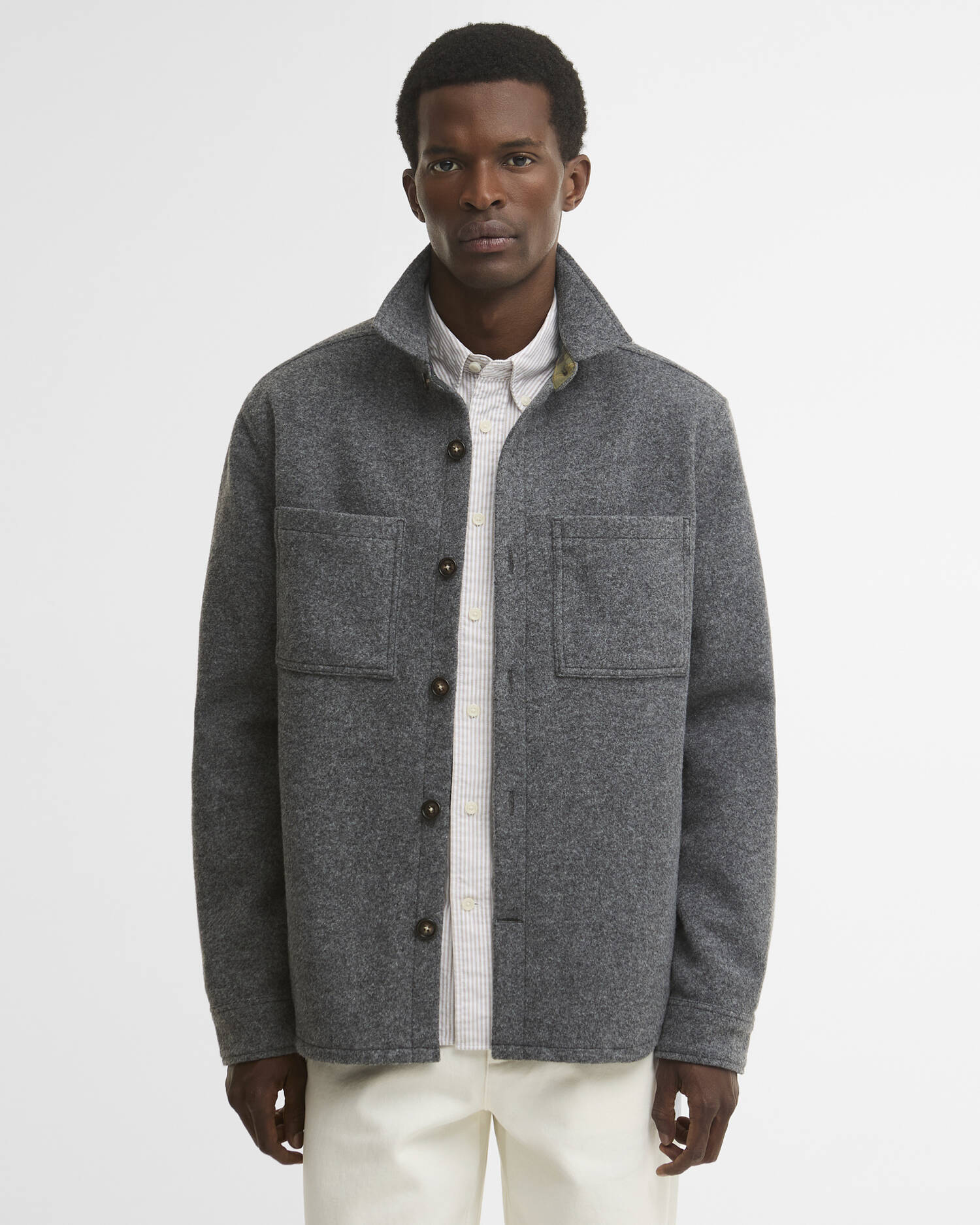 Barbour Overshirt Marltown Tailored aus Woll-Mix Dark Grey Marl image number 0