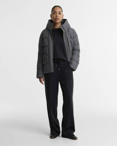 Printed Brantley Puffer Jacket Black Northumberland Check