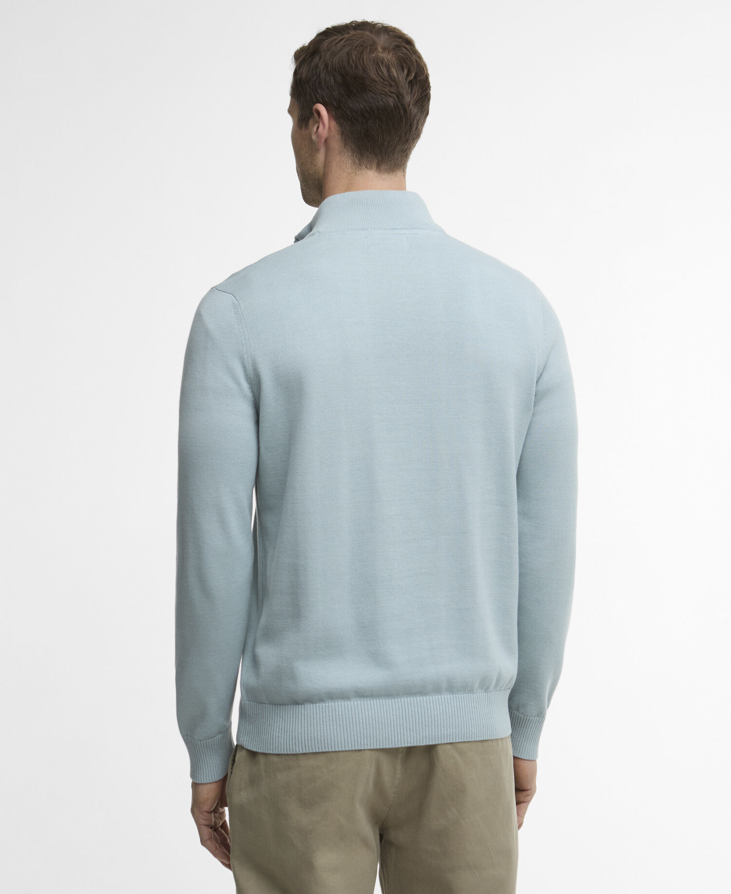 Maglione con zip corta in cotone compatto Lingwood Slate