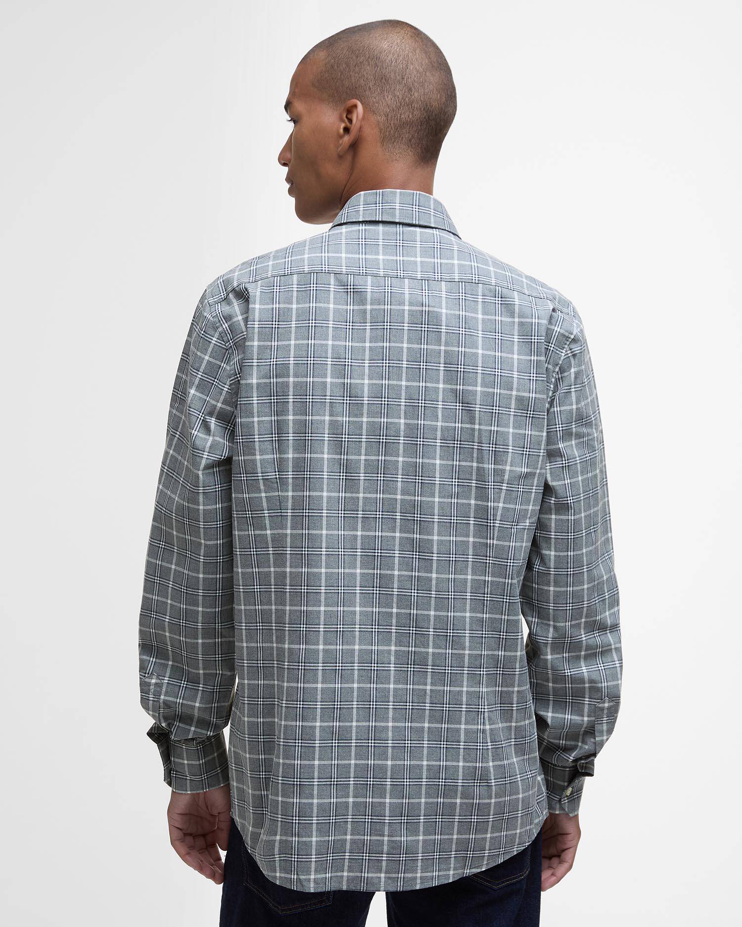 Bramham Checked Tailored Shirt Grey Marl image number 2