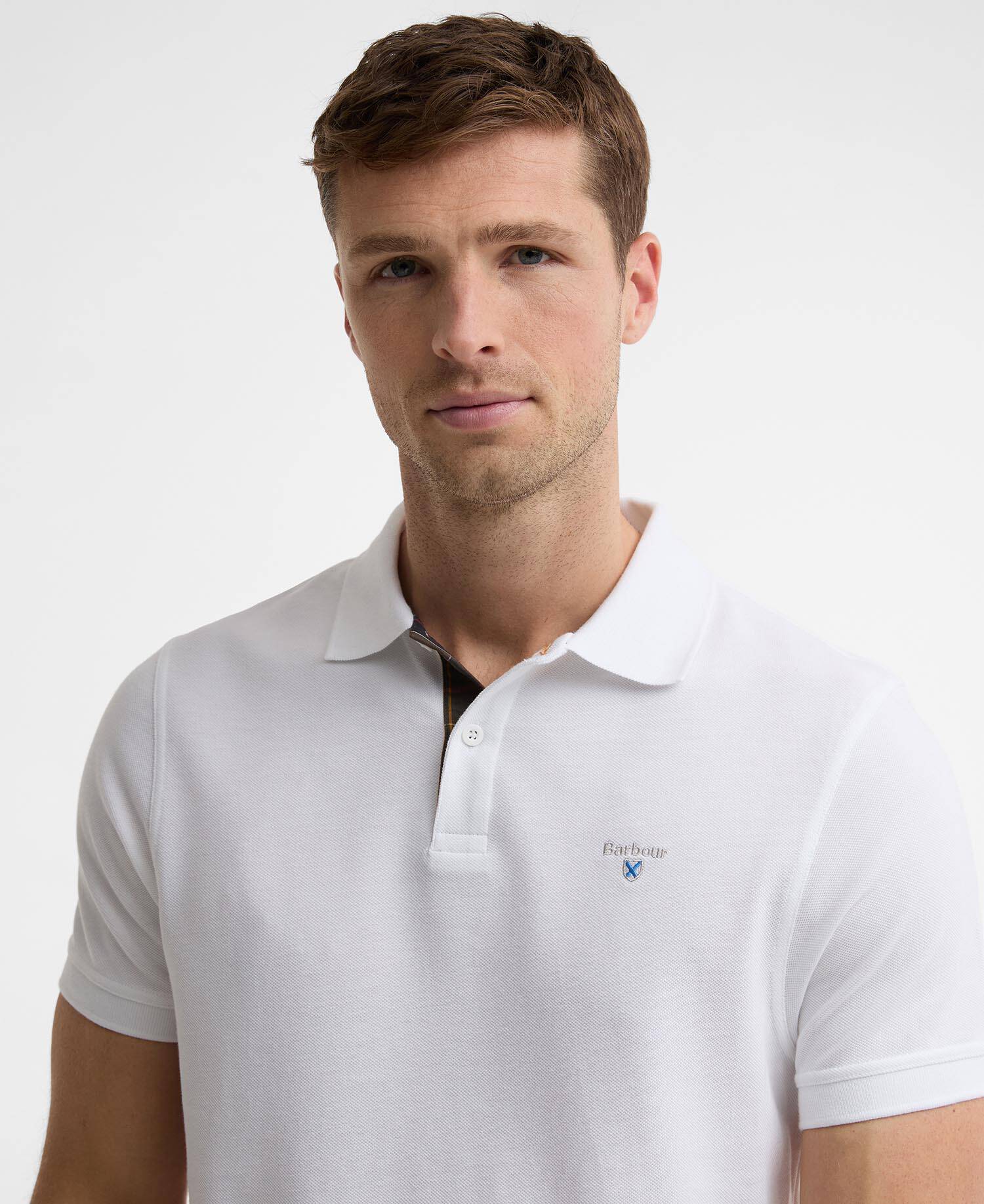 Tartan Pique Polo Shirt White/Classic image number 3