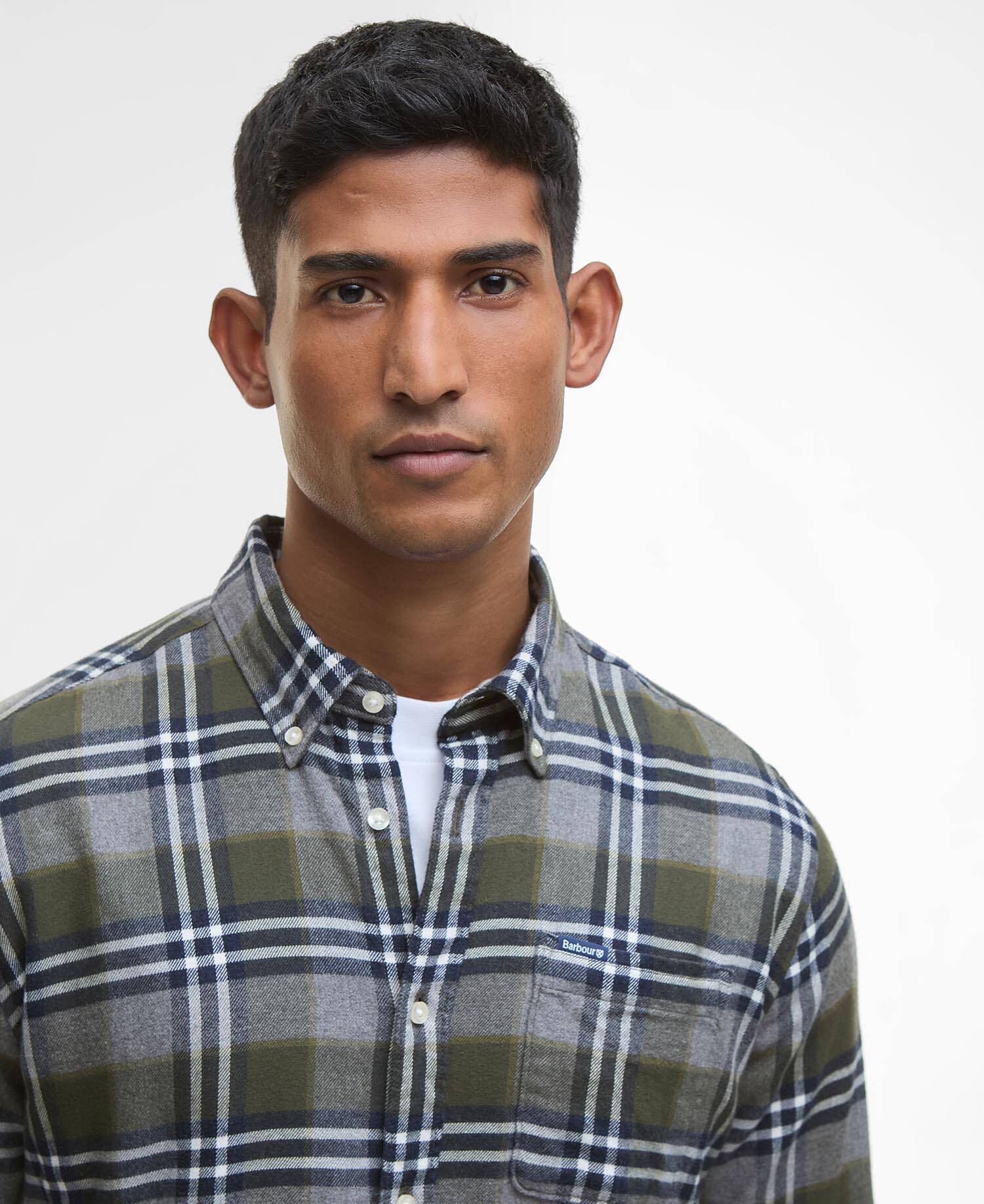 Camicia Fallbay a maniche lunghe dalla vestibilit&agrave; leggermente aderente Mid Grey Marl image number 3