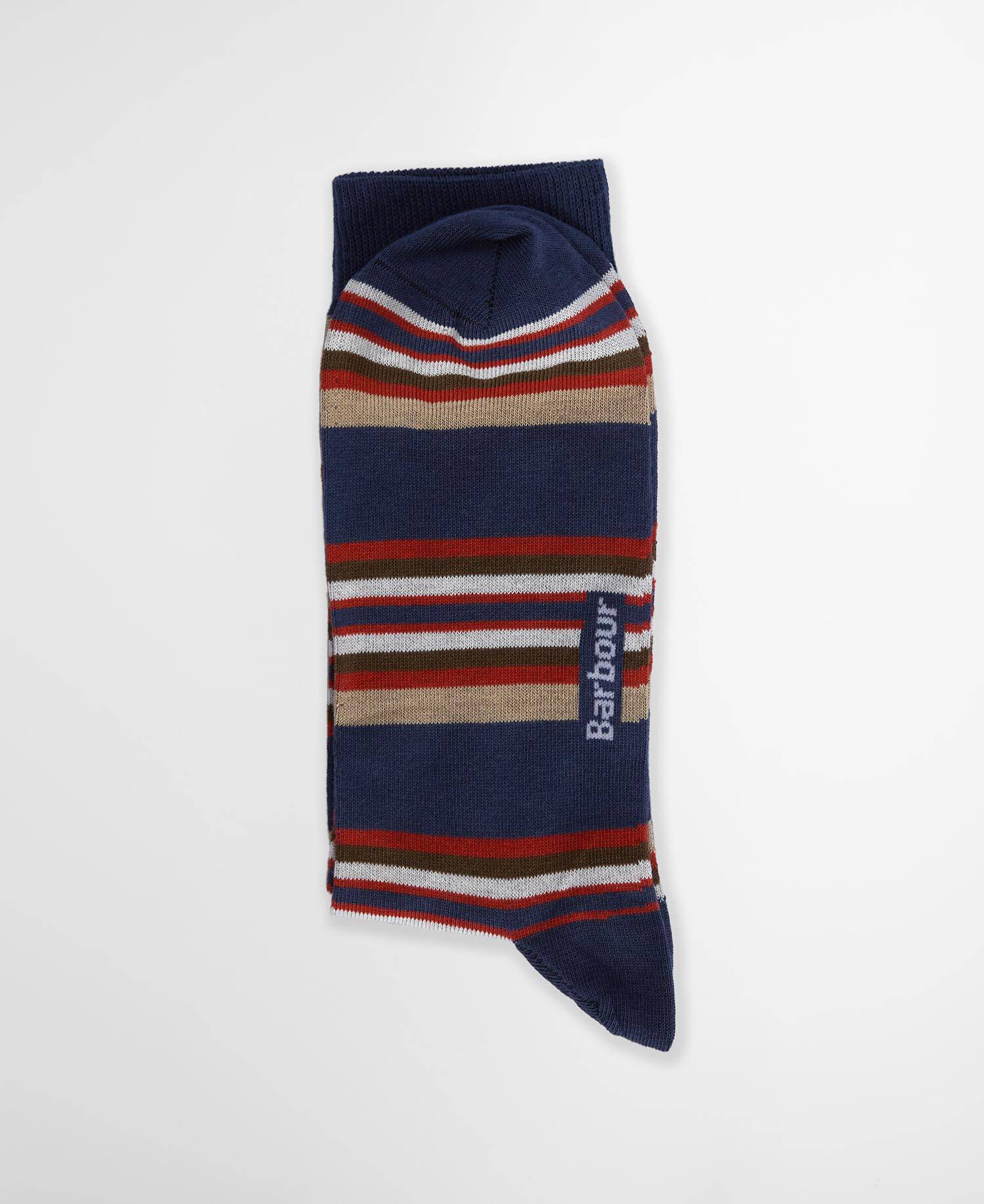 Summer Stripe 2 Pack Socks Multi Stripe Navy/Green image number 1