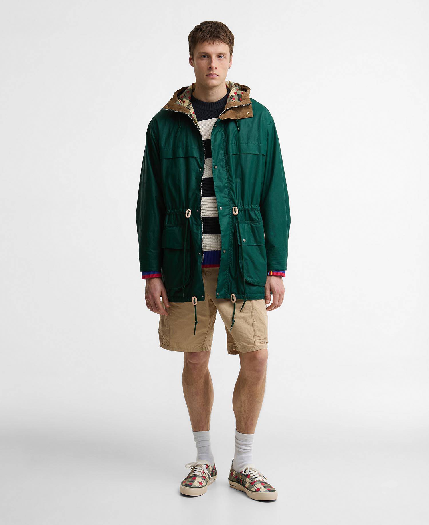 Paul Smith Loves Barbour Durham Waxed Jacket Rich Green image number 1