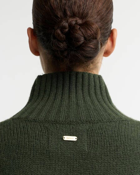 Woodhouse Cashmere-Blend Funnel Neck Jumper Olive