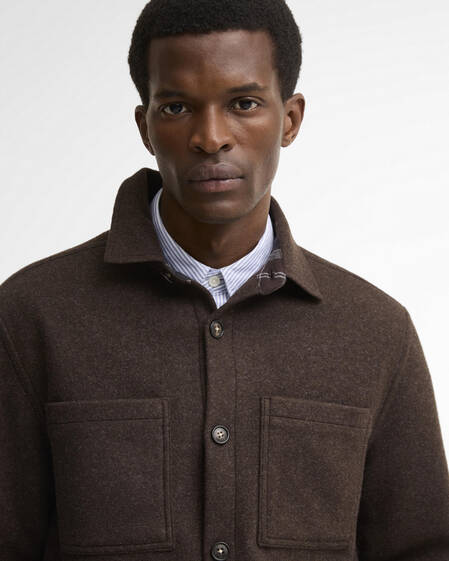 Barbour Overshirt Marltown Tailored aus Woll-Mix Dark Oak