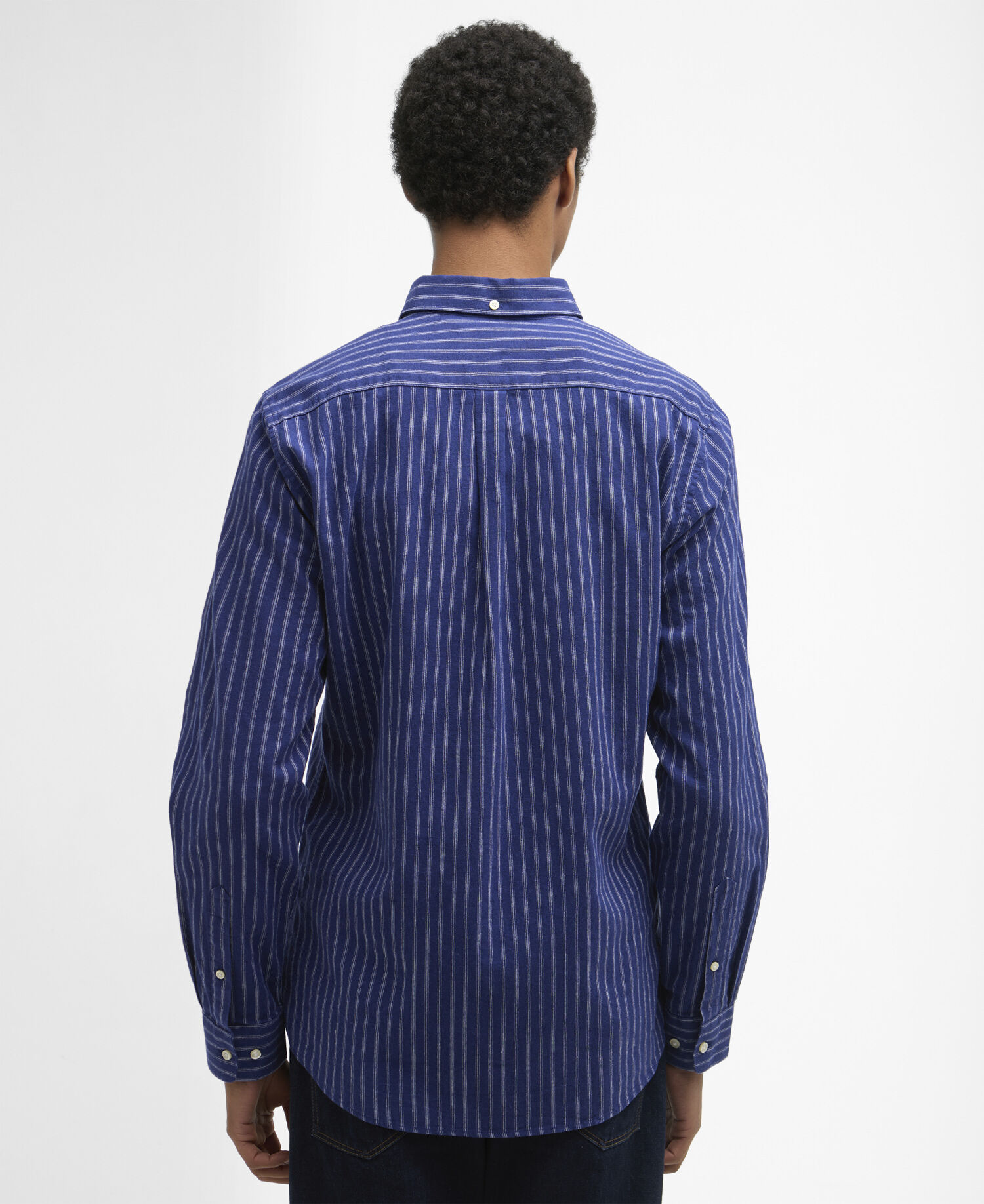 Camicia a maniche lunghe a righe dalla vestibilit&agrave; leggermente aderente Nelson Indigo
