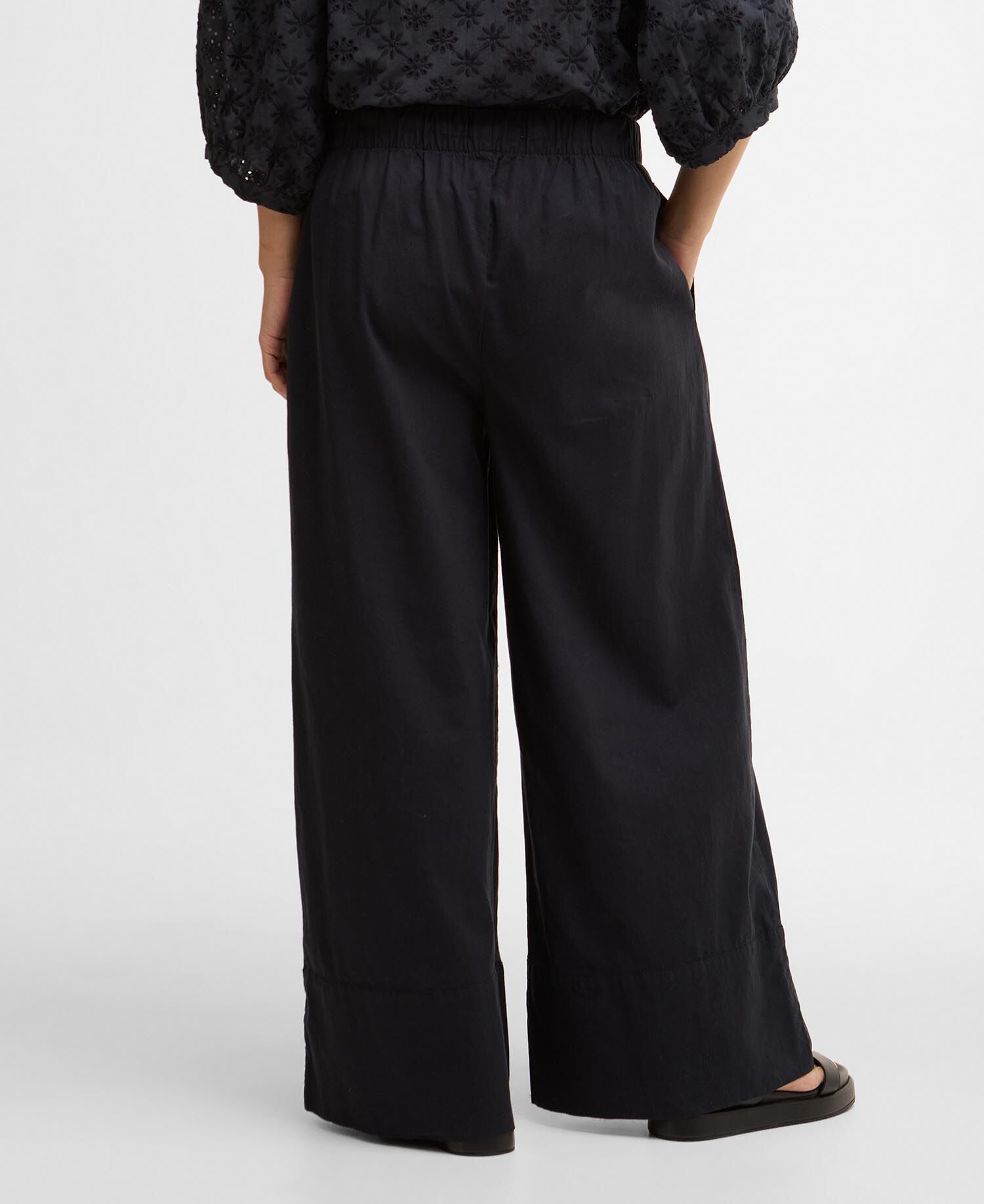 Josie Wide-Leg Trousers Dark Navy