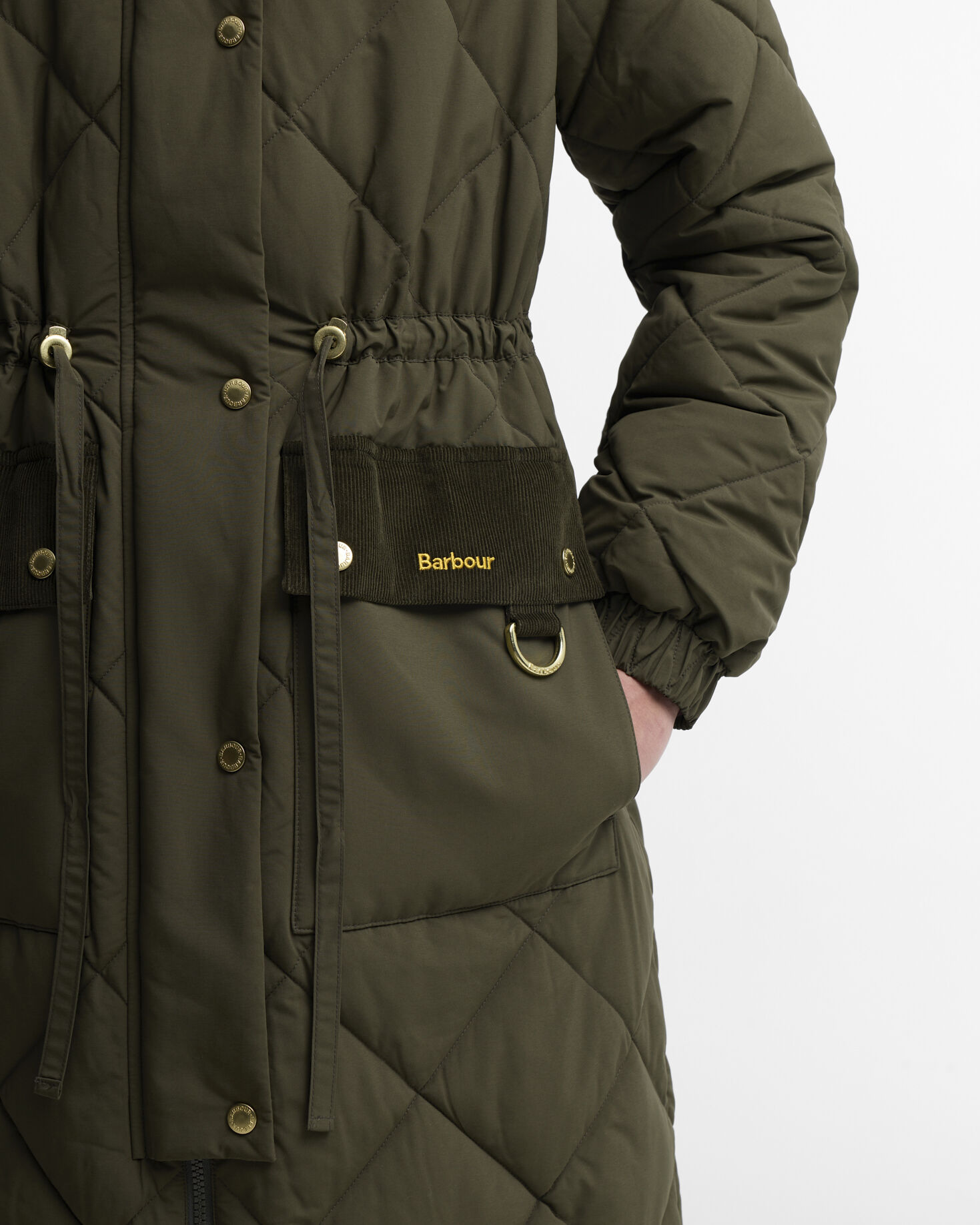 Alverstone Longline Puffer Jacket Olive/Shadow Classic