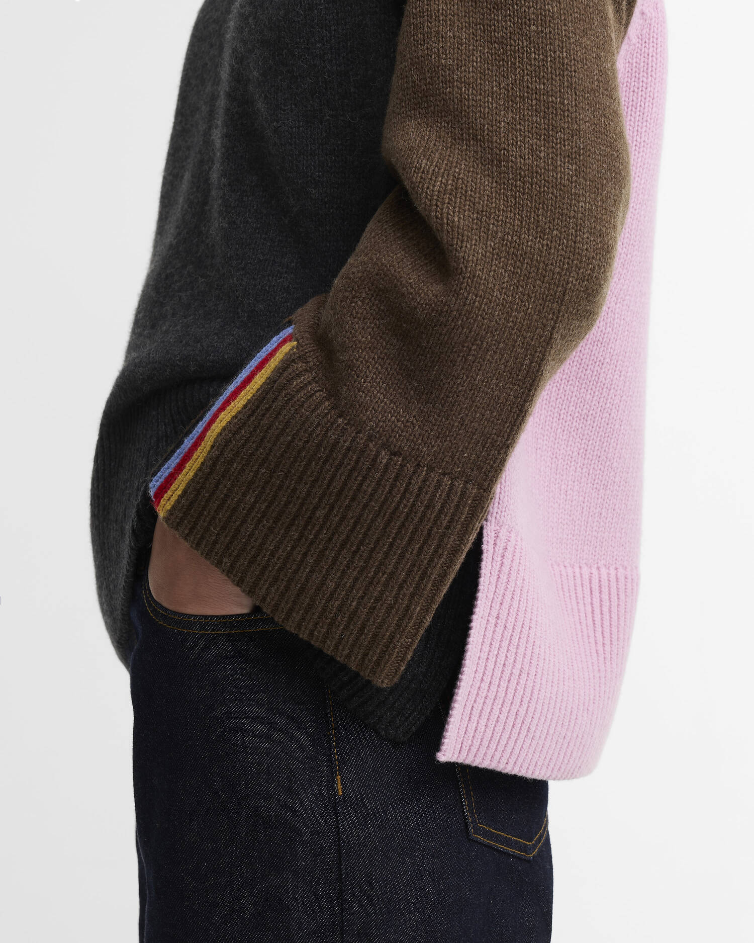 Paul Smith Loves Barbour Tyneside Wool-Blend Crew-Neck Jumper Black Multi image number 3