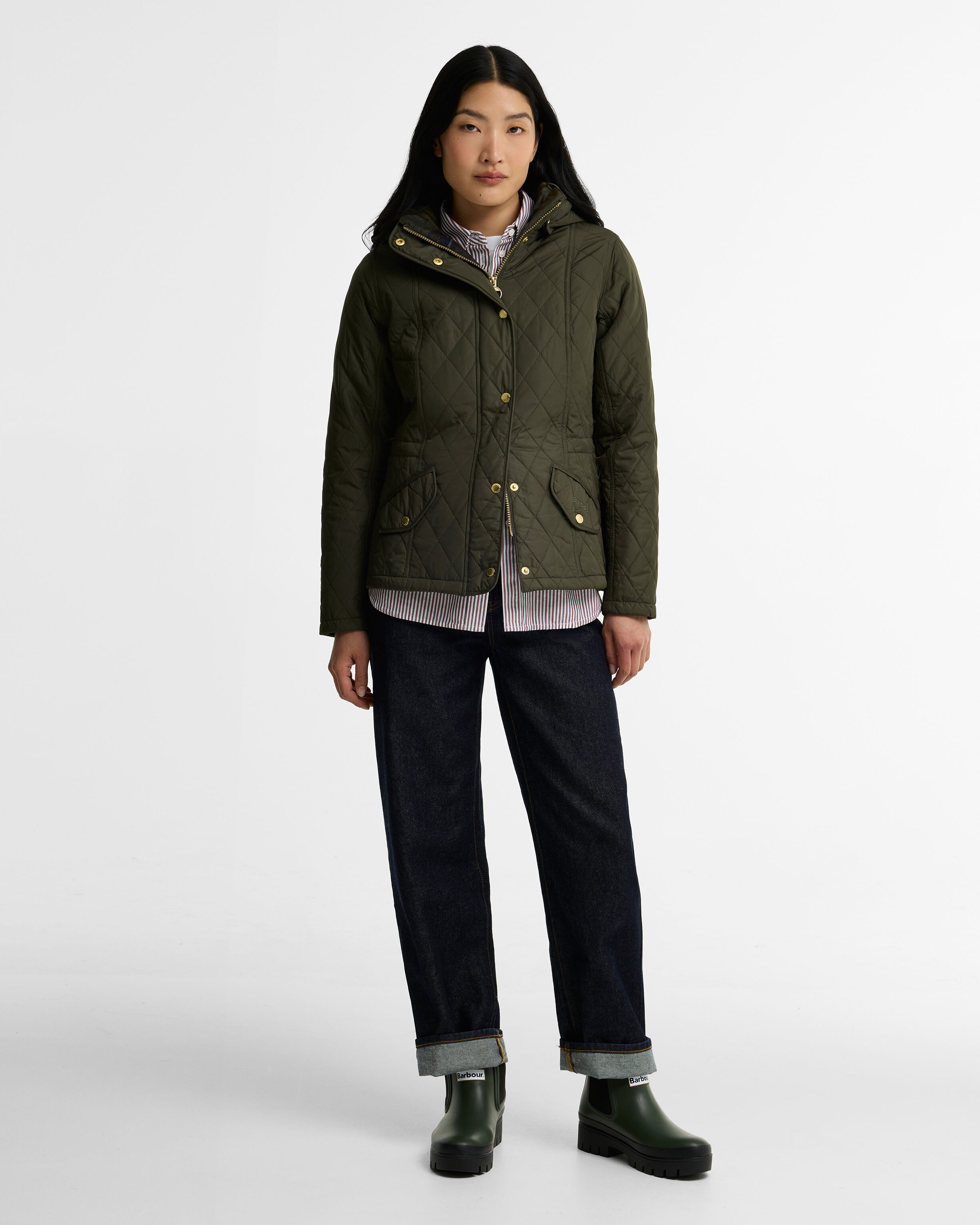 Halton Ankle Wellingtons Olive-Black