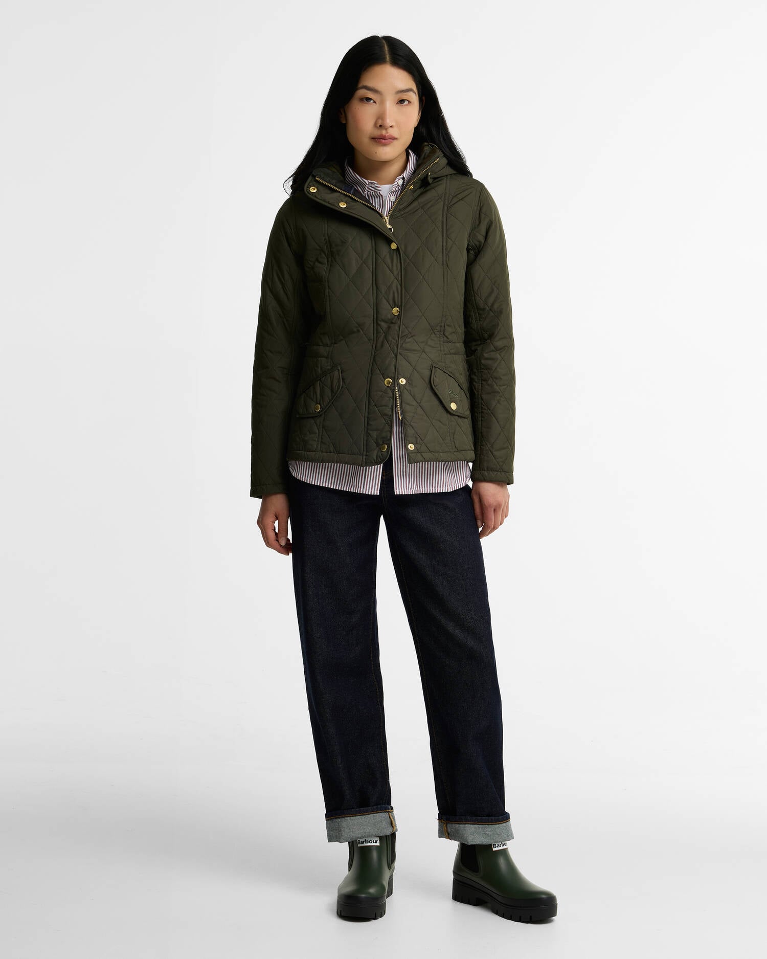 Halton Ankle Wellingtons Olive-Black image number 3