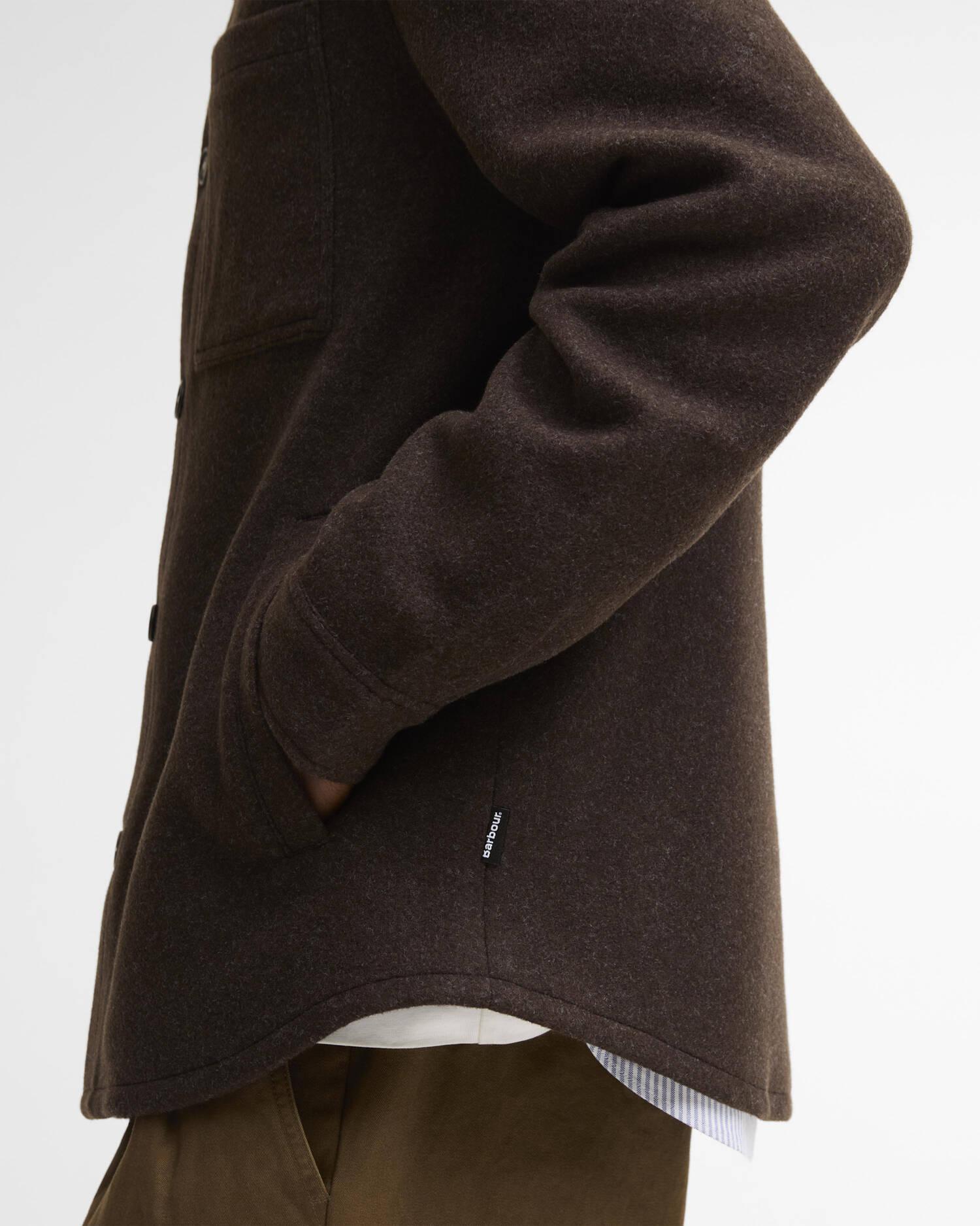 Barbour Overshirt Marltown Tailored aus Woll-Mix Dark Oak image number 4