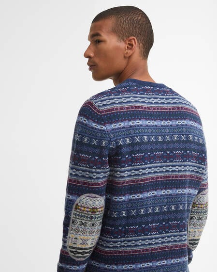 Barbour Pullover Dalehead Fair Isle Rundhalsausschnitt Inky Blue