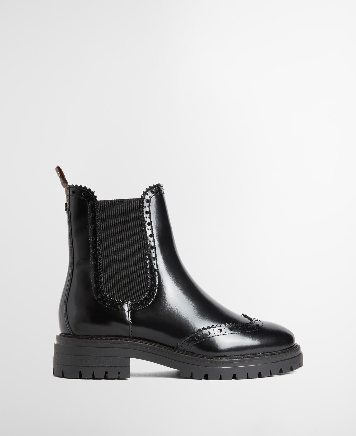 Fawne Patent Leather Chelsea Boots Black Glace