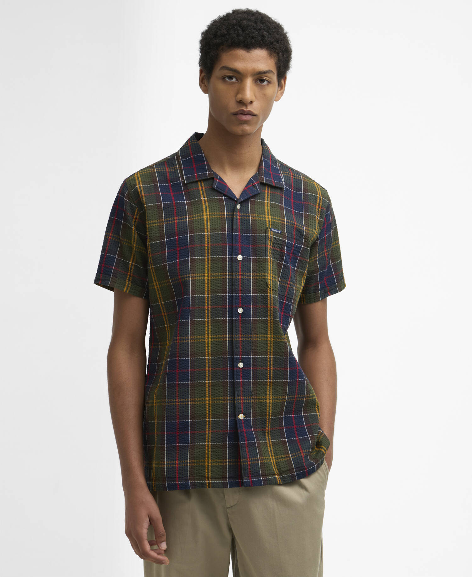 Clyde Short-Sleeved Seersucker Tartan Shirt Classic Tartan image number 0