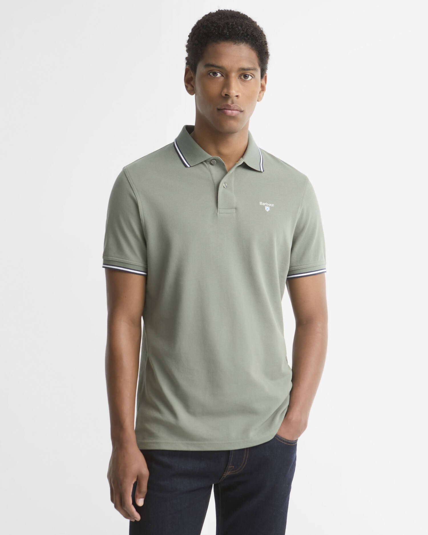 Fielding Tailored Short-Sleeved Polo Shirt Agave Green image number 0