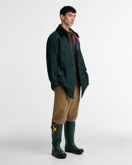 Paul Smith Loves Barbour Gamefair Waxed Jacket Bottle Green