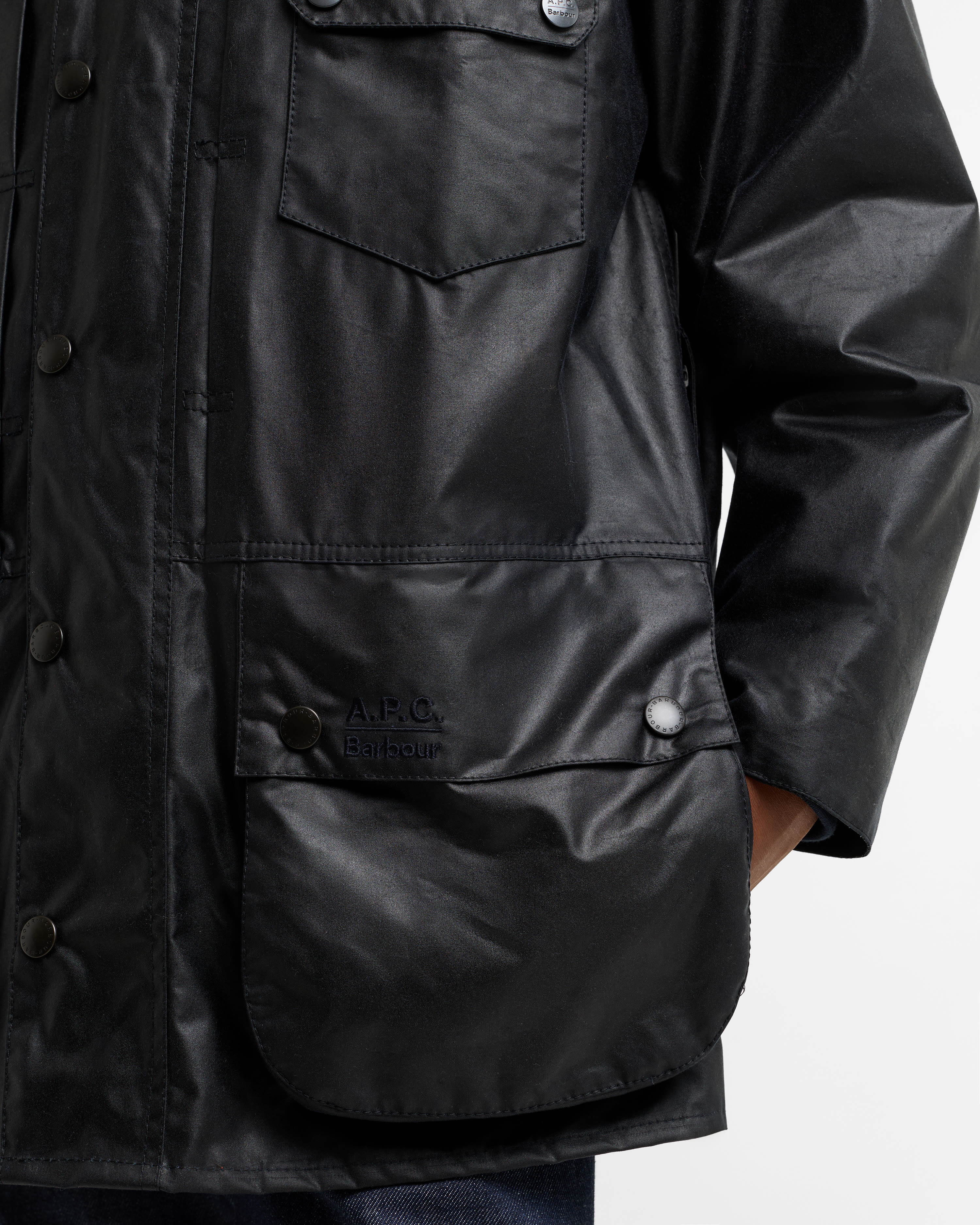 Barbour x A.P.C. Beaufort Waxed Jacket Dark Navy