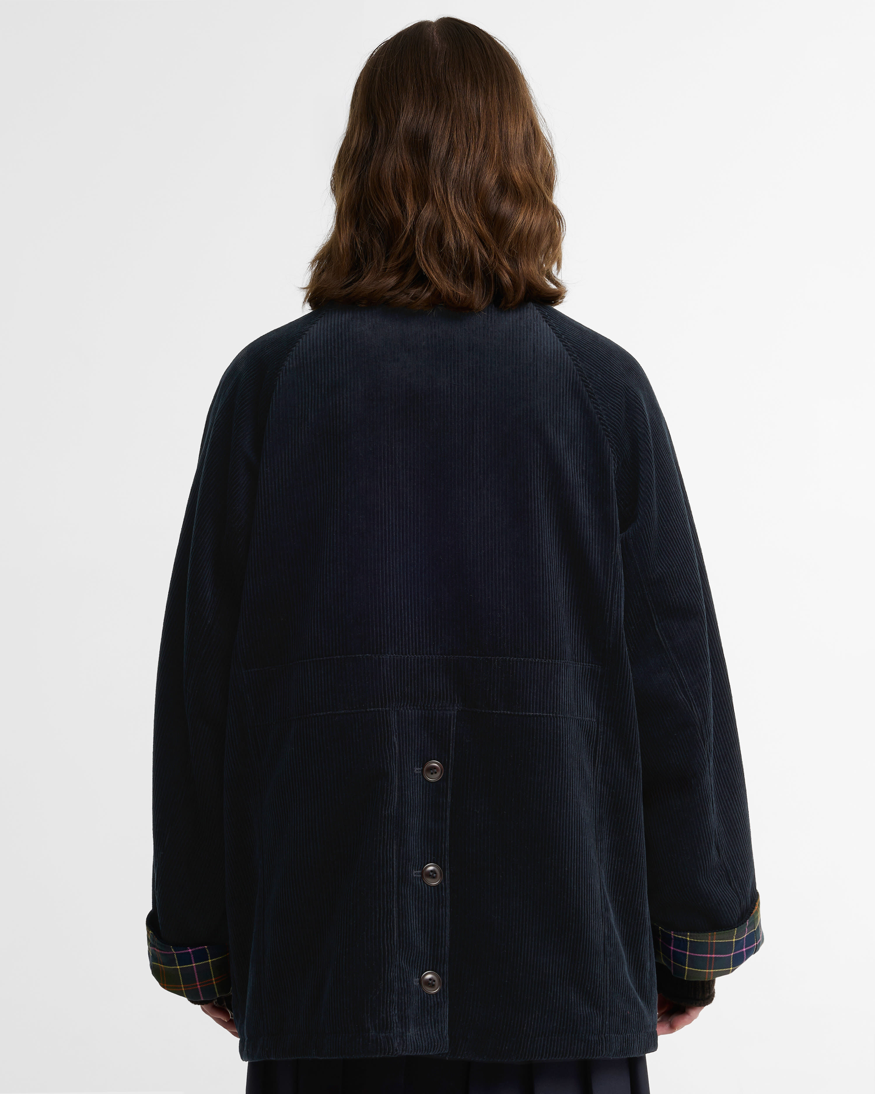 Paul Smith Loves Barbour Women's Cord Beaufort Casual Jacket Dk Navy/Classic/Muted
