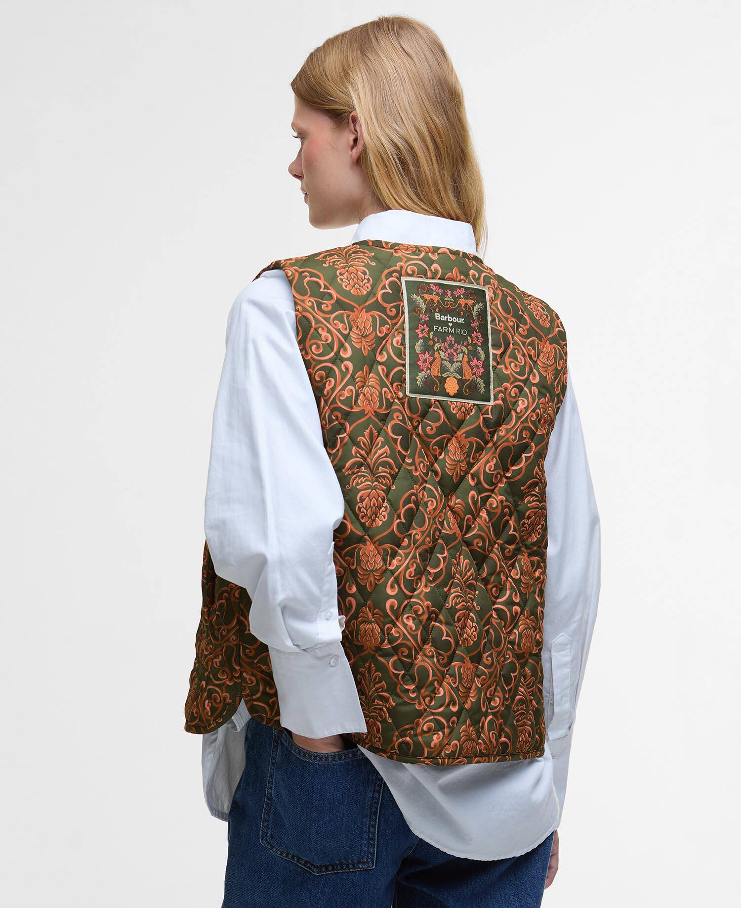 Barbour FARM Rio Fernanda Liner Pineapple/Green Heart Print image number 2