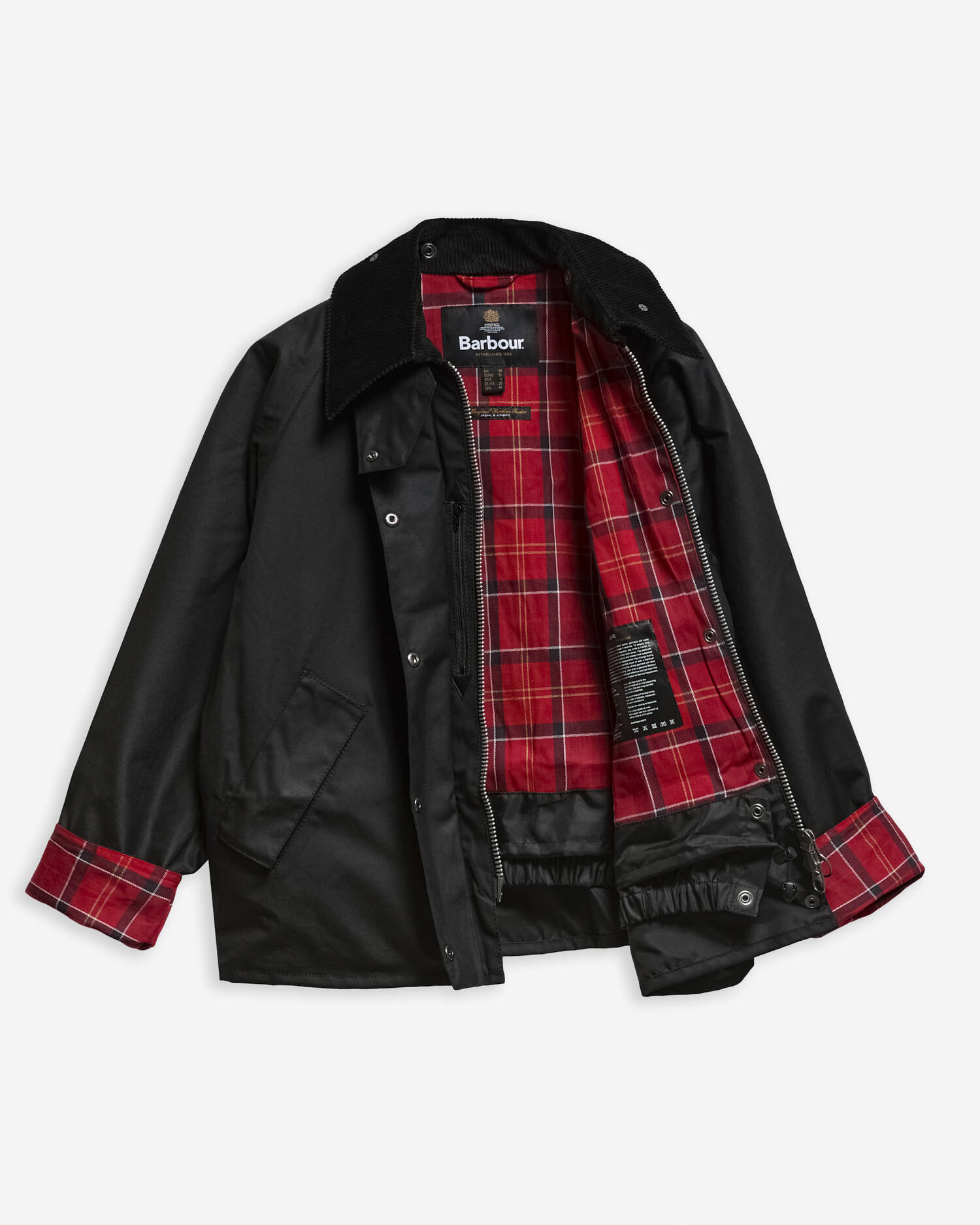 Women's Transport Waxed Jacket Black/Cardinal image number 1