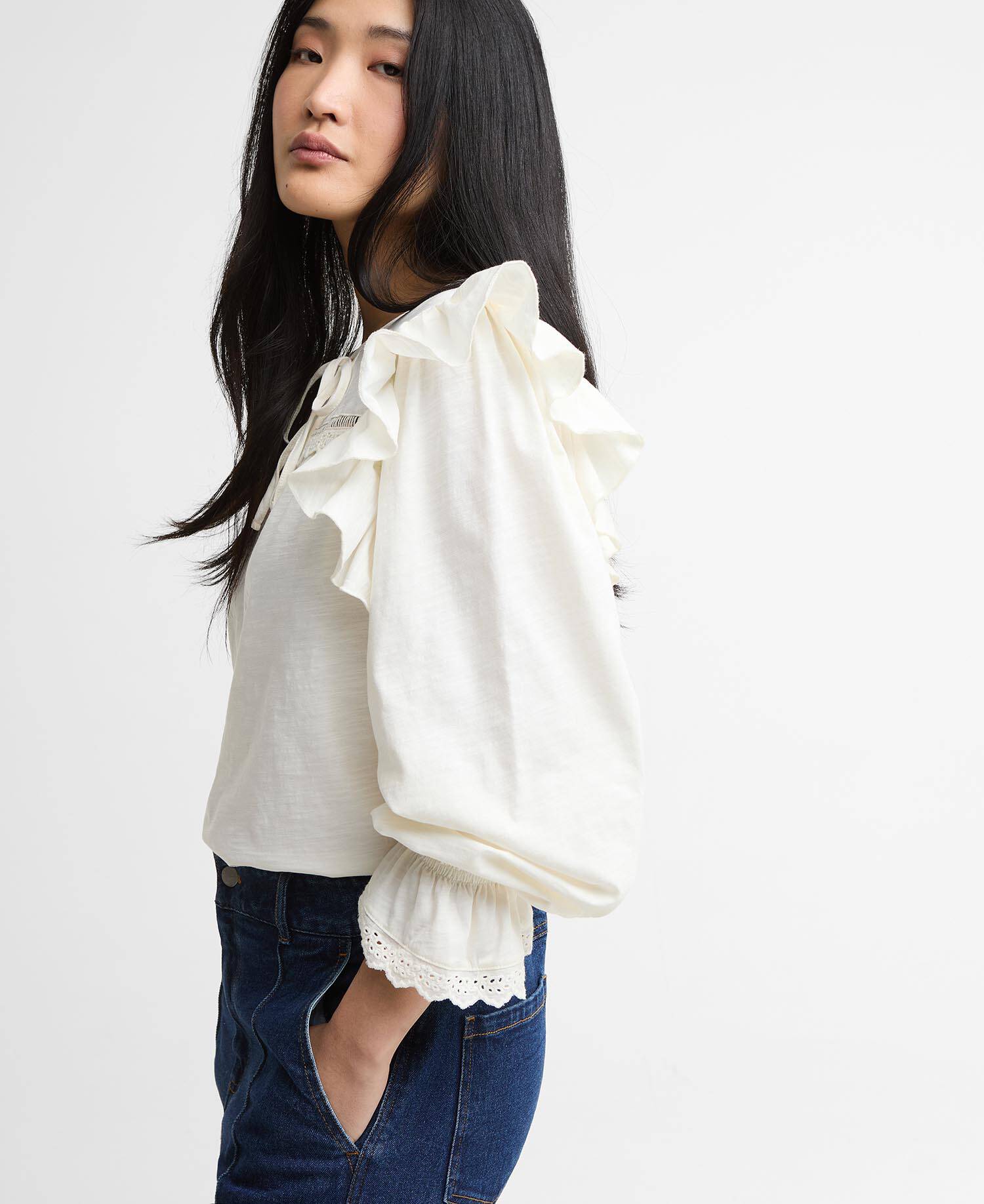 Carleen Ruffled Blouse Cloud image number 3