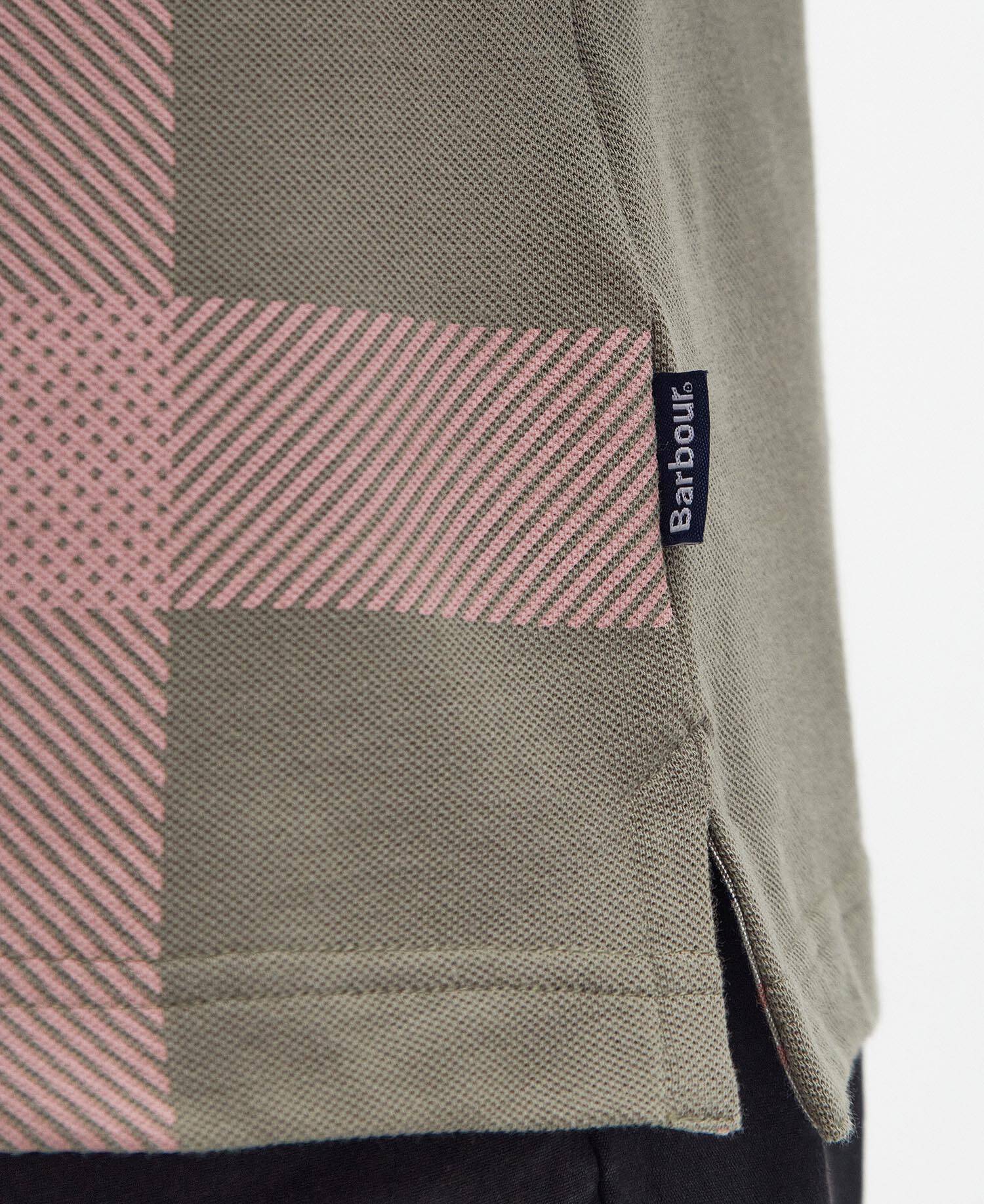 Blaine Tartan Short-Sleeved Polo Shirt Dusty Green image number 5