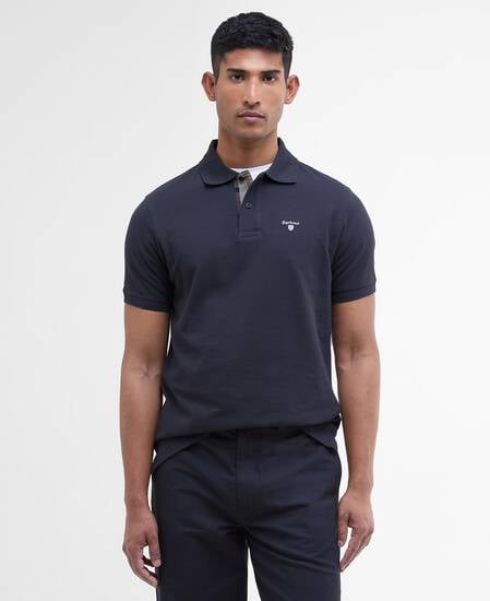 Tartan Pique Polo Shirt Navy-Dress