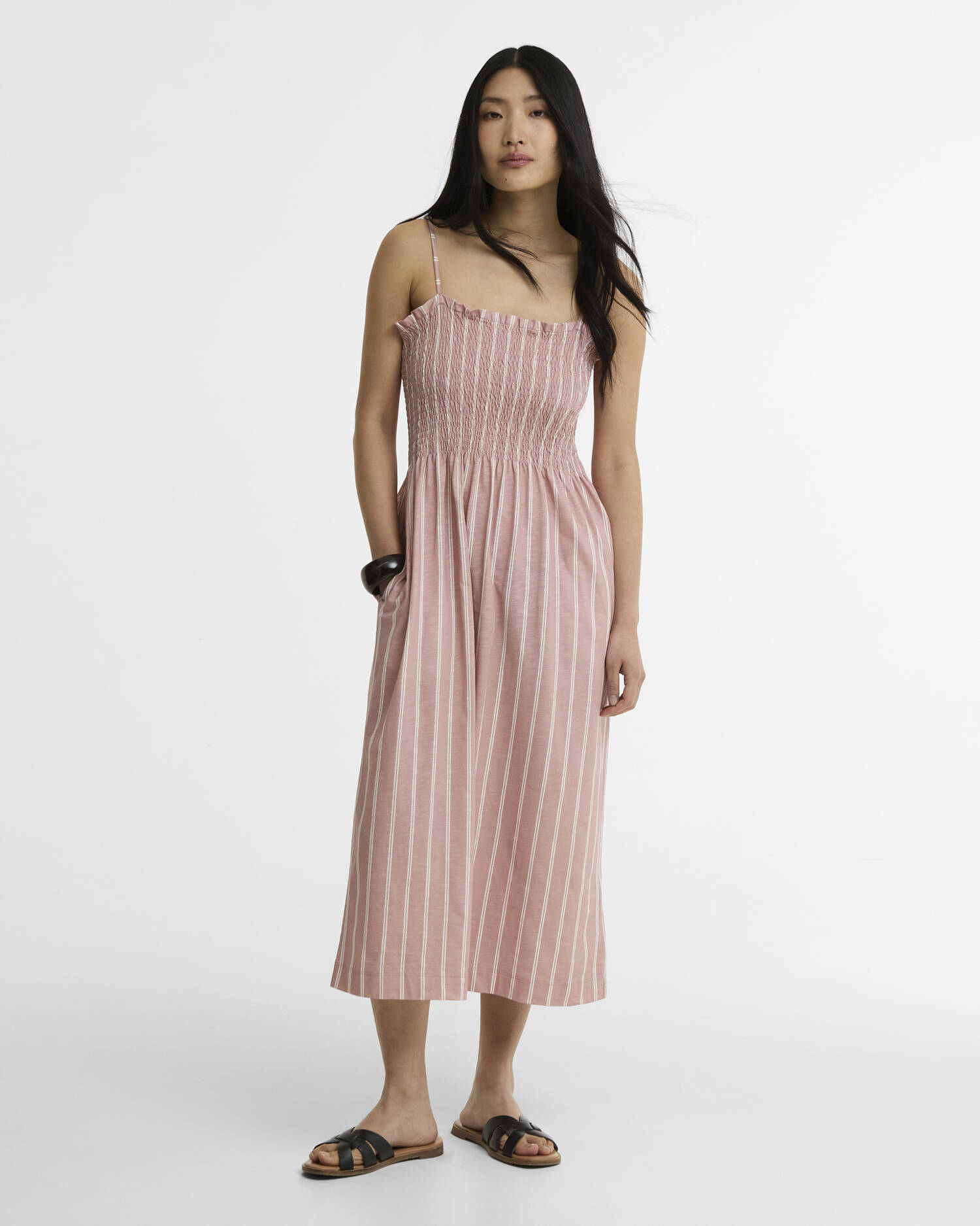 Madeline Midi Dress Gardenia Stripe image number 0