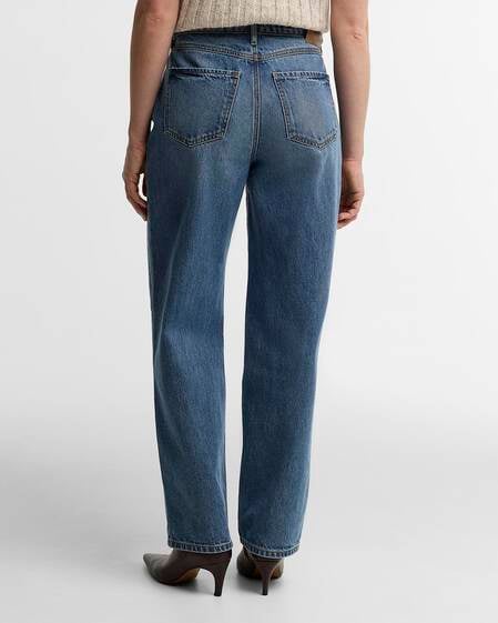 Adalyn High-Rise Straight Jeans Mid Blue