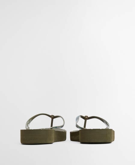 Tilda Flip Flops Olive/Ancient Tartan