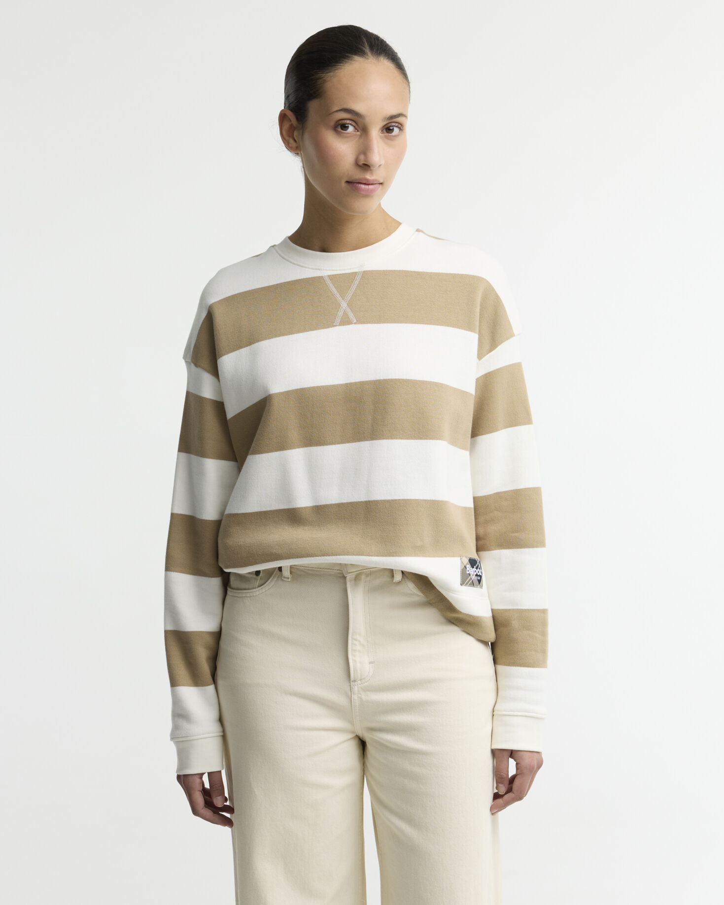 Eva Striped Sweatshirt Cloud/Warm Trench