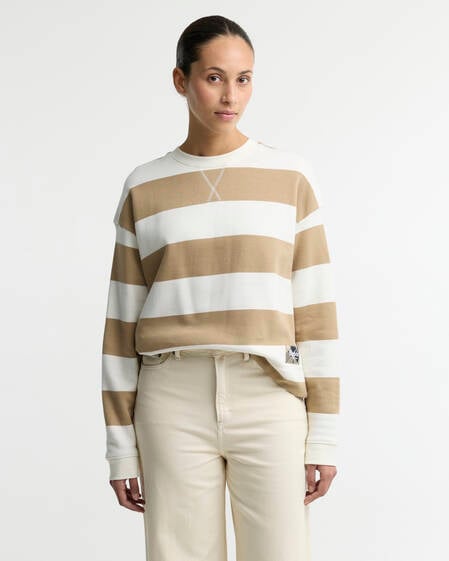 Eva Striped Sweatshirt Cloud/Warm Trench