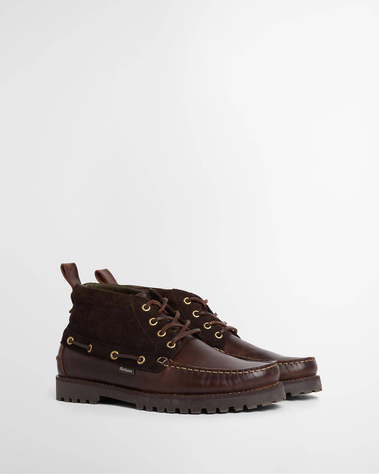 Barbour Chukka Boots Harle Dk Brown/Cord image number 1