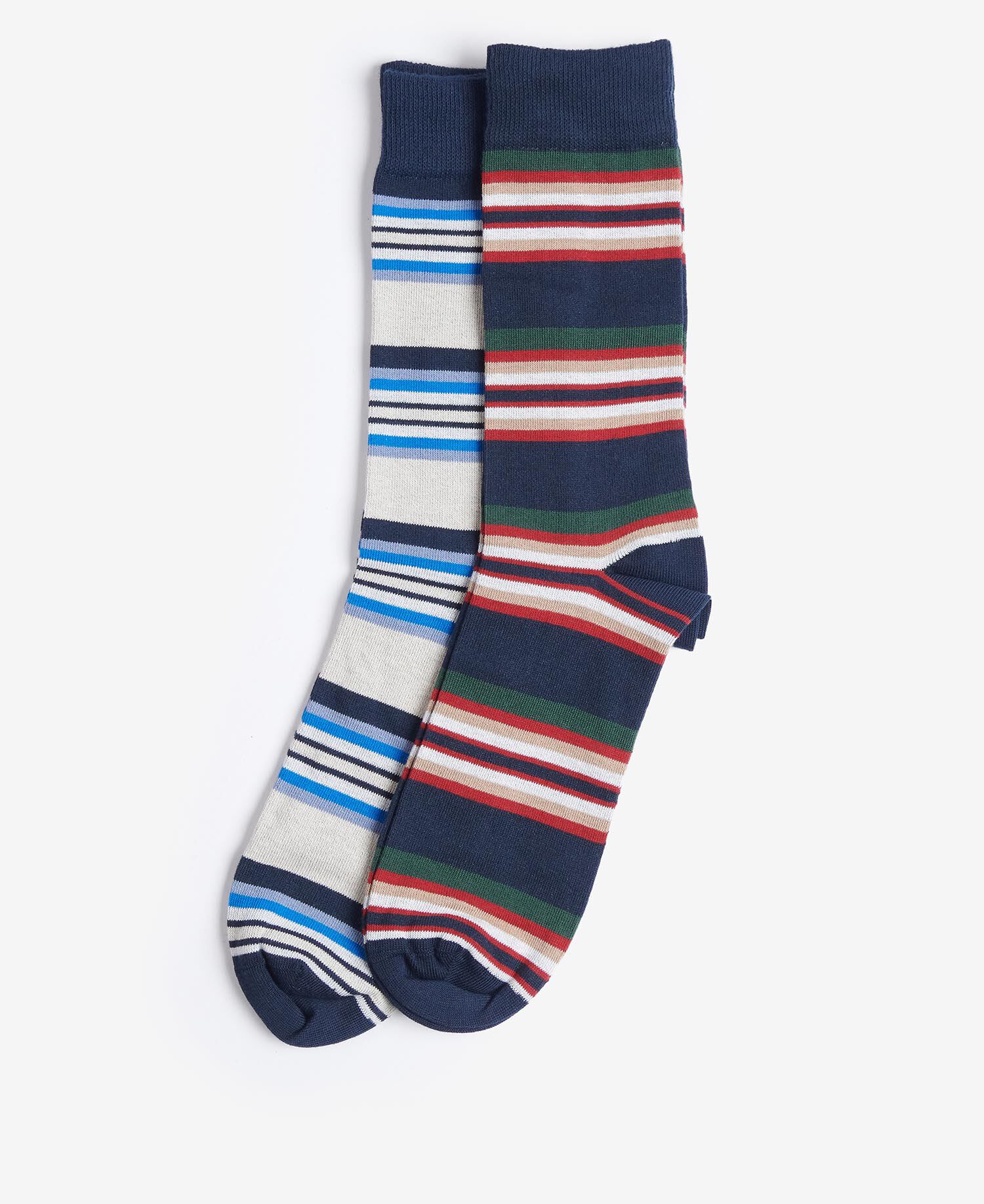 Summer Stripe 2 Pack Socks Navy Mix