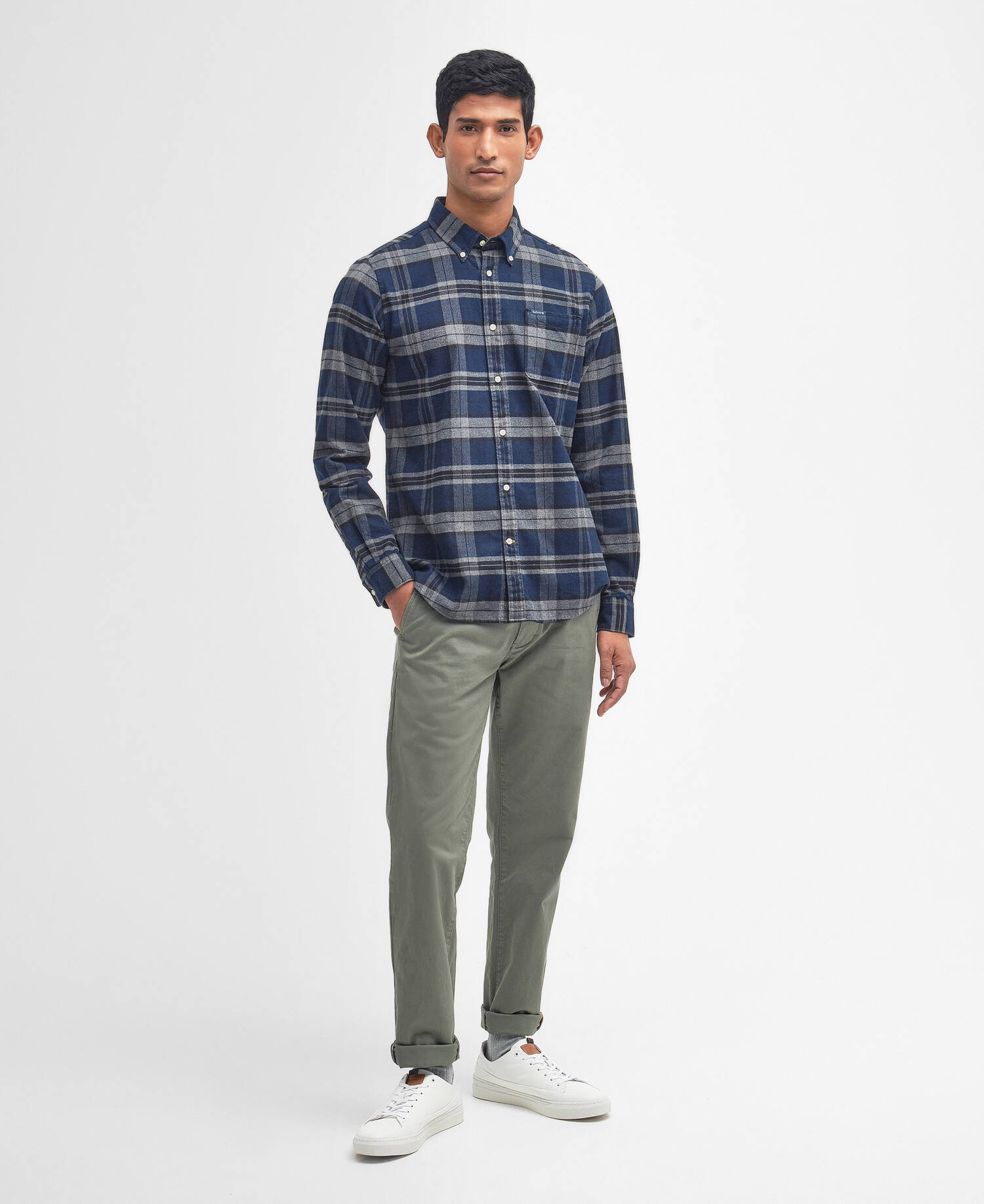 Betsom Tailored Long-Sleeved Shirt Grey Marl image number 1