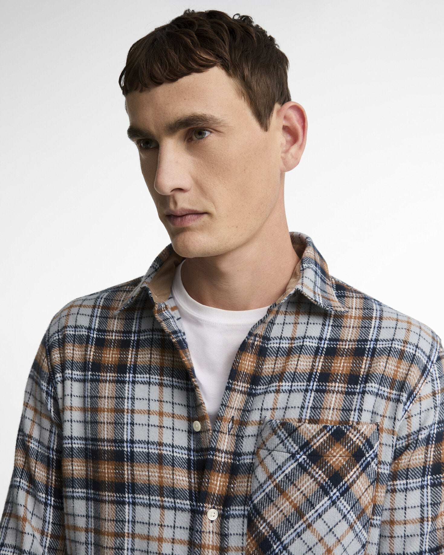 Barbour Hemd Afton Check Authentic Fit Grey Marl