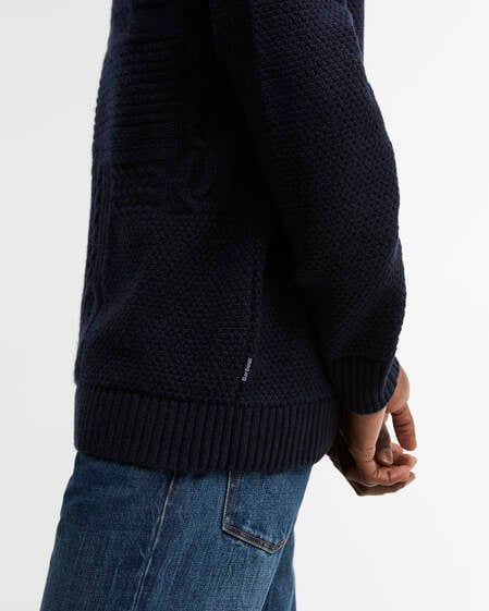 Casey Cable-Knit Crew Neck Jumper Navy