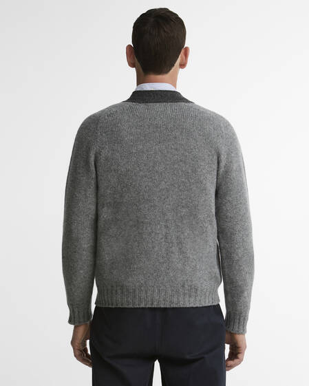 Scottish Made Wool Cardigan Grey Marl