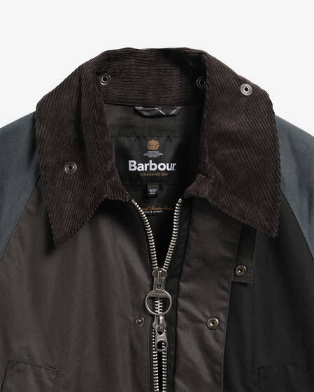 Wachsjacke Patchwork Oversized Bedale Black Multi