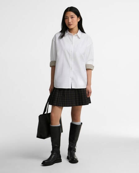 Barbour Bluse Alverstone Oxford Relaxed Fit White